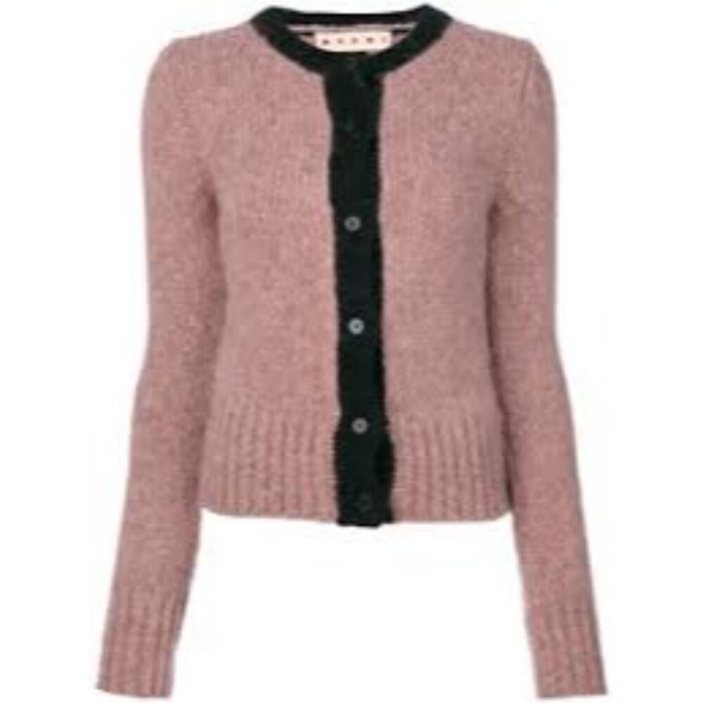 Marni Cardigan Crewneck in Pink Black